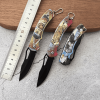 4pcs Stainless steel outdoor knife folding knife mini wilderness survival high hardness portable multi-functional knife