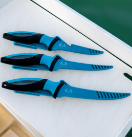 Realtree Stainless Steel Blade Fishing Fillet Knife 7-inch Length Black and Blue