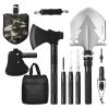 VEVOR Survival Shovel Survival Axe, 16-in-1 Camping Folding Shovels with Hatchet, Stainless Steel Tactical Shovel Hatchet Combo