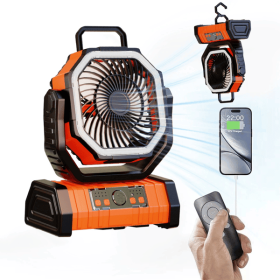 Battery Portable Camping Fan 20000mAh Rechargeable Power Bank with 270Â° Rotation