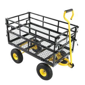 Wagon Cart Garden cart trucks make it easier to transport firewood Yellow+Black