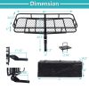 60" x 24" x 6" Hitched Mounted Folding Cargo Basket with a 500 lb Capacity for Car SUV Truck Trailer, Black