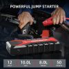 DBPOWER 3000A/80.66Wh Portable Car Jump Starter (UP to 10.0L Gas/8.0L Diesel Engines) 12V Auto Lithium-Ion Battery Booster with Smart Clamp Cables, Qu