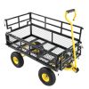 Wagon Cart Garden cart trucks make it easier to transport firewood Yellow+Black