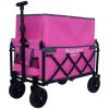 Expandable Dual-Layer Utility Wagon with 100% Extra Space - Grocery Cart for Camping, Shopping, Sports, Gardening, Fishing, Pink