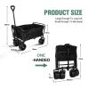 100L Collapsible Folding Beach Wagon Cart with 220Lbs Large Capacity, Wagons Carts Heavy Duty Foldable with Big Wheels for Sand, Garden, Camping