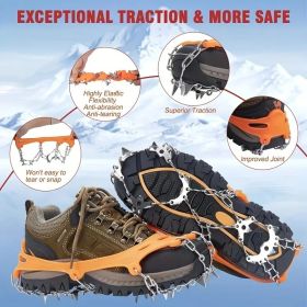 Universal Anti-slip Grip Spikes, 2025 Upgraded Universal Anti-slip Spikes for Ice Skates And Boots, with 19 Steel Spikes, Ice And Snow Grip Spikes (Model: XL)