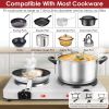2000W Electric Infrared Dual Burner Portable Heating Hot Plate Stove Countertop RV Hotplate with 7.5' & 6.3' Glass Cooktop Stepless Temperature Adjust