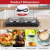 2000W Electric Infrared Dual Burner Portable Heating Hot Plate Stove Countertop RV Hotplate with 7.5' & 6.3' Glass Cooktop Stepless Temperature Adjust