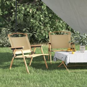 Camping Chairs 2 pcs  21.3"x16.9"x23.2" Oxford Fabric (Options: Beige)